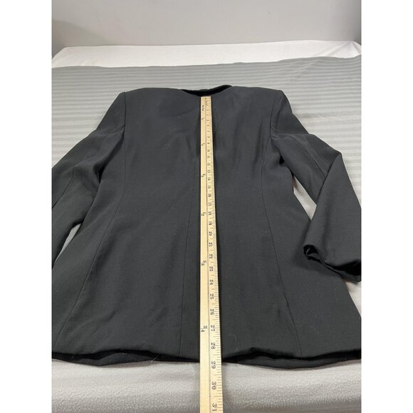 Lauren Ralph Lauren Blazer Womens 8 Black Wool Lined Double Breasted Made in USA - Picture 8 of 11